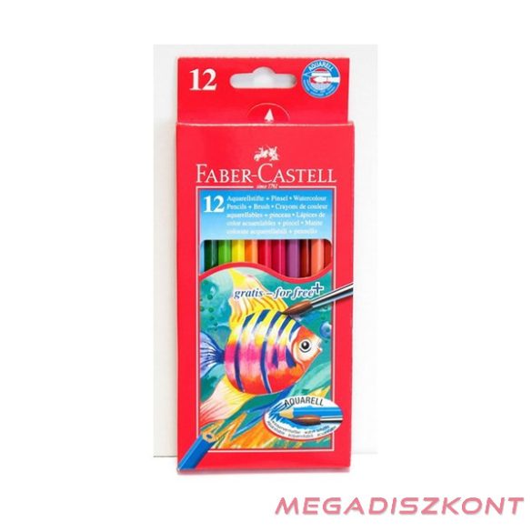 Színes ceruza FABER-CASTELL Aquarell hatszögletű 12 db/készlet+ecset