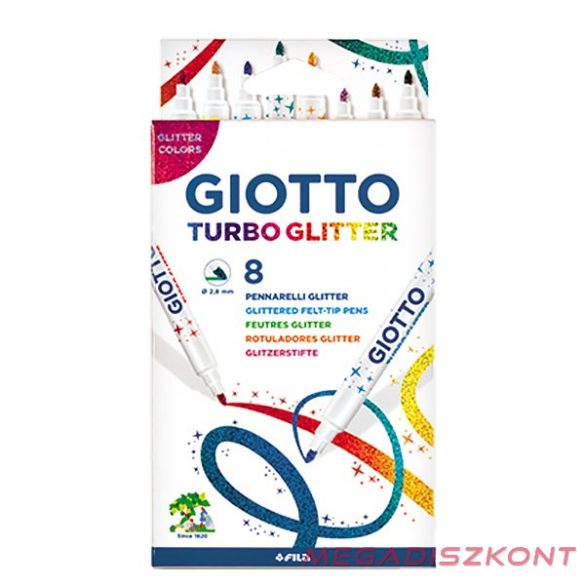 Filctoll GIOTTO Turbo Glitter csillámos  8db-os készlet