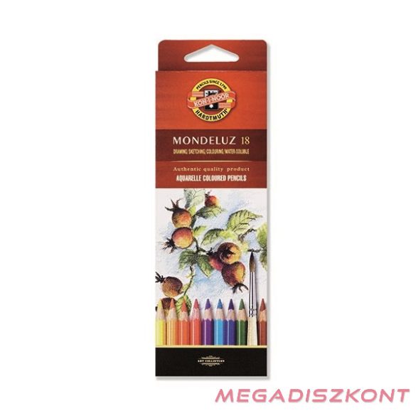 Színes ceruza KOH-I-NOOR 3717 Mondeluz Aquarell hatszögletű 18 db/készlet