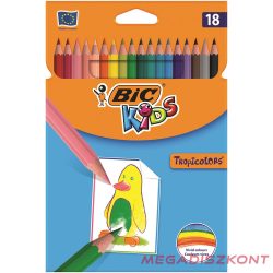   Színes ceruza BIC Kids Tropicolors hatszögletű 18 db/készlet