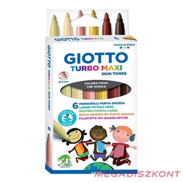 Filctoll GIOTTO Turbo maxi bőrtónus színek 6db-os készlet