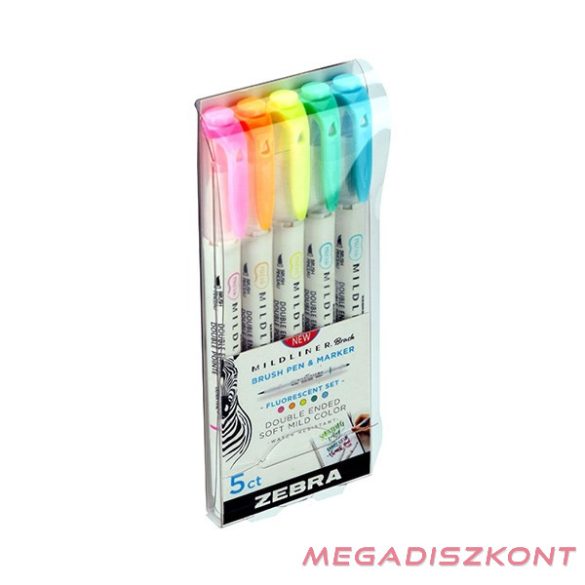 Ecsetfilc kétvégű ZEBRA Mildliner Fluorescent 5 db/készlet