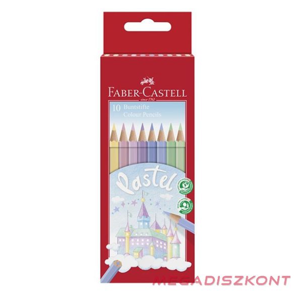 Színes ceruza FABER-CASTELL Pasztell hatszögletű 10 db/készlet