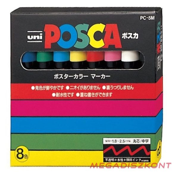 Filctoll UNI Posca PC-5M 8 db/készlet