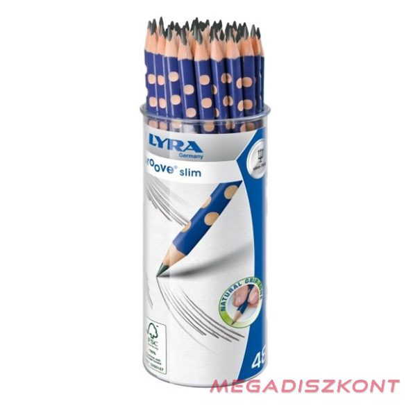 Grafitceruza LYRA Groove Slim HB háromszögletű vékony 48 db/henger