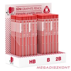   Grafitceruza display ICO Süni háromszög HB,B,2B 184 db/display