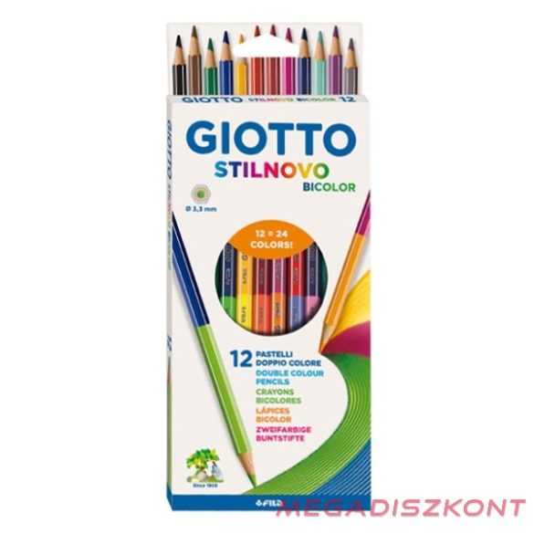 Színes ceruza GIOTTO biocolor kétvégű 24 szín 12 db/készlet