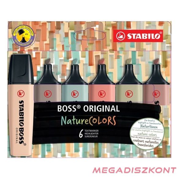 Szövegkiemelő STABILO Boss NatureColors 6 db/készlet