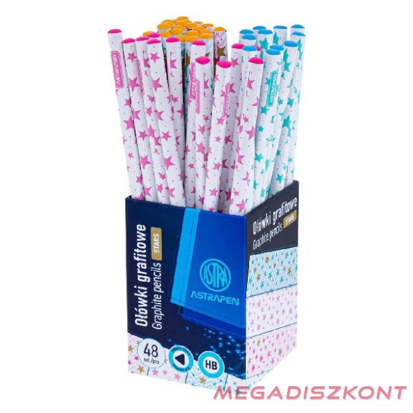 Grafitceruza ASTRA PEN pink-blue háromszögletű HB 48 db/pohár