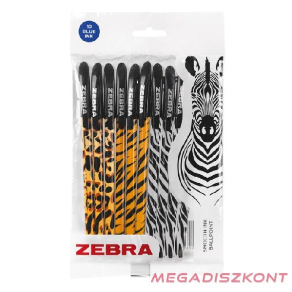 Golyóstoll ZEBRA Doodlerz állatmintás 1,0 mm kék 10 db/csomag