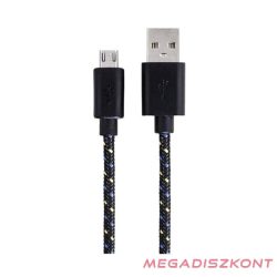 Adatkábel HAMA Micro USB szövet 1m fekete