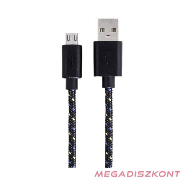 Adatkábel HAMA Micro USB szövet 1m fekete