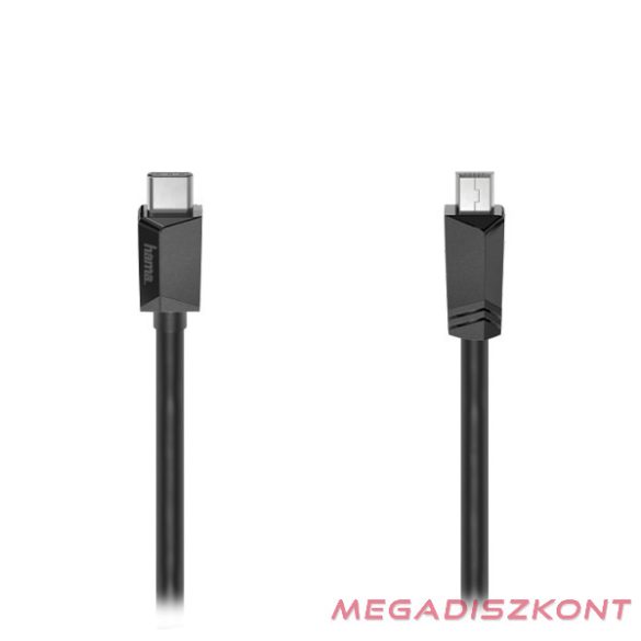 Adatkábel HAMA USB-C/Mini USB 0,75m fekete