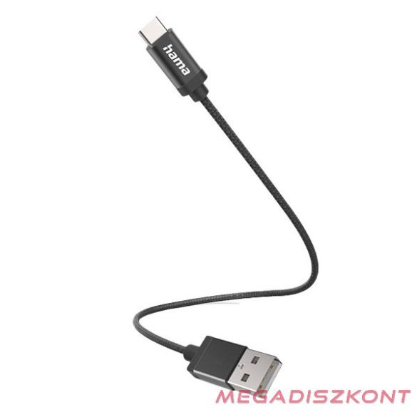 Adatkábel HAMA USB-C 0,2m fekete