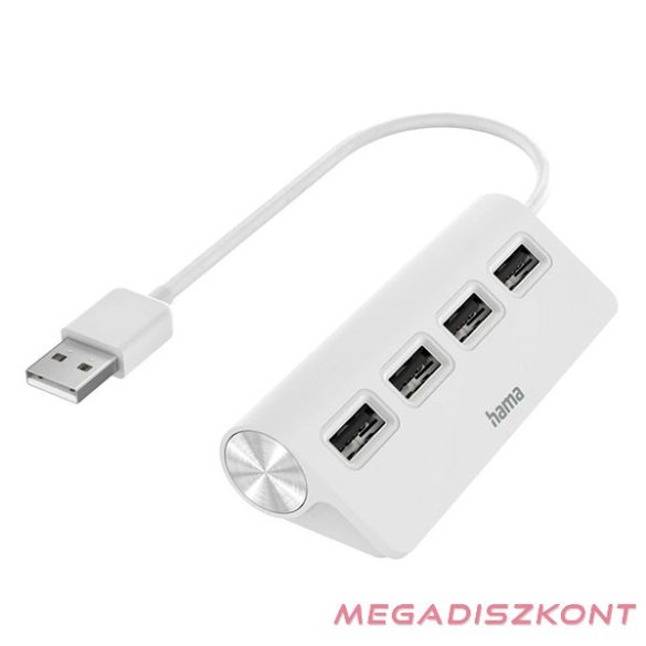 Elosztó HUB HAMA USB 2.0 + 4xUSB 2.0 fehér