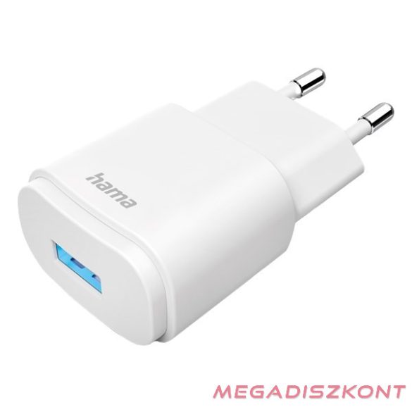 Hálózati adapter HAMA USB-A 6W fehér