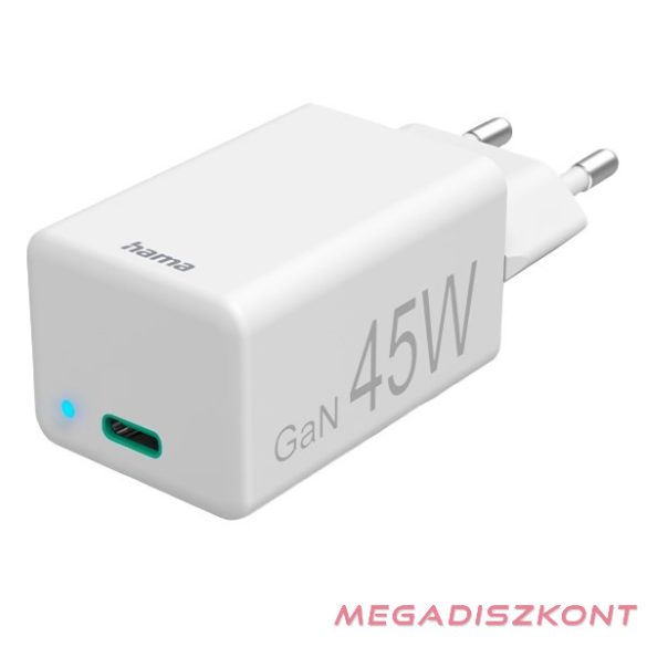 Hálózati adapter HAMA USB-C 45W fehér