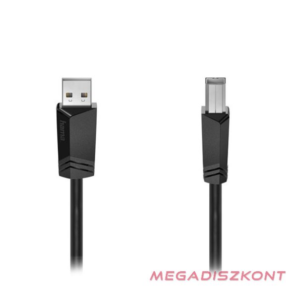 Nyomtató kábel HAMA USB-A/USB-B 3m fekete