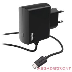 Töltő HAMA Micro USB 2,4A 12W fekete