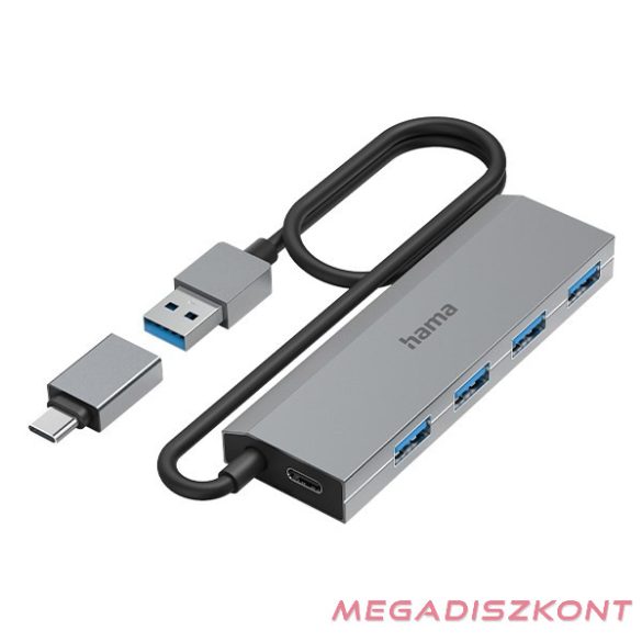 Elosztó HUB HAMA USB 3.2 + 4xUSB/USB Type-C