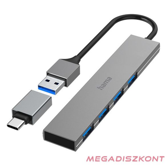 Elosztó HUB HAMA USB 3.2 + 4xUSB