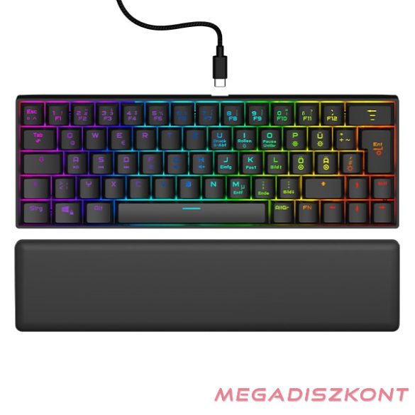 Billentyűzet vezetékes URAGE Exodus 760TKL mechanikus Red switch RGB fekete