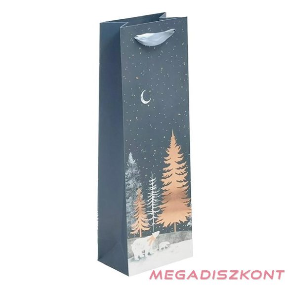 Italtasak Deluxe Plus 12x36x8 cm karácsonyi fenyős mintás matt szalagfüles