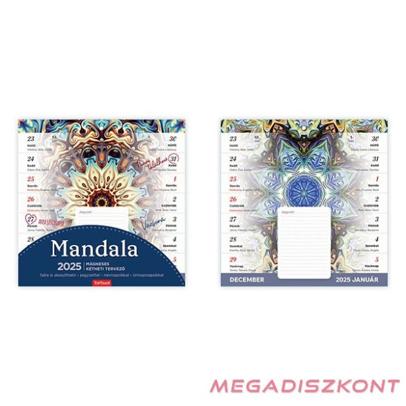 Falinaptár mágneses TOPTIMER T090 220x220mm álló Mandala 2025.