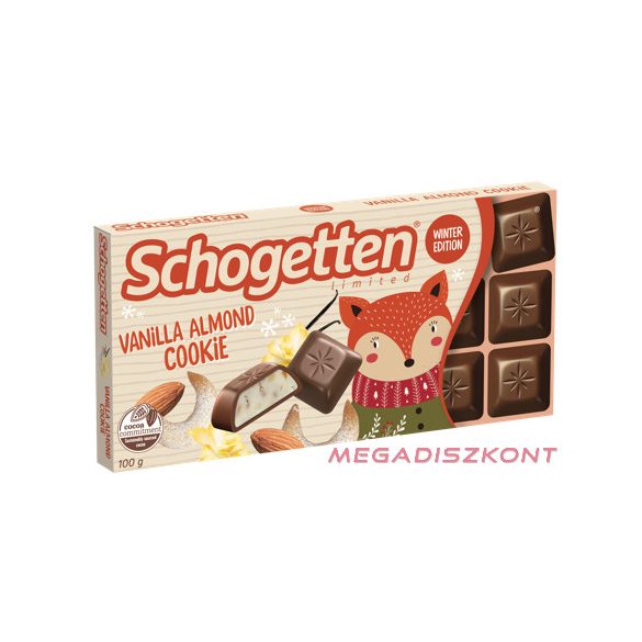 Schogetten csokoládé 100g - Vanilla almond cookie (15 db/#)