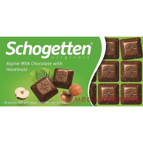 Schogetten csokoládé 100g - Mogyorós tejcsokoládé (15 db/#)