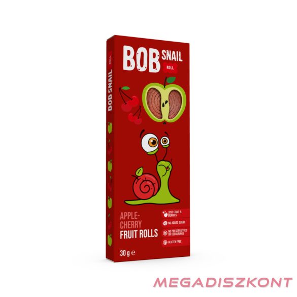 Bob Snail Gyümölcstekercs 30g - alma-meggy (24 db/#)