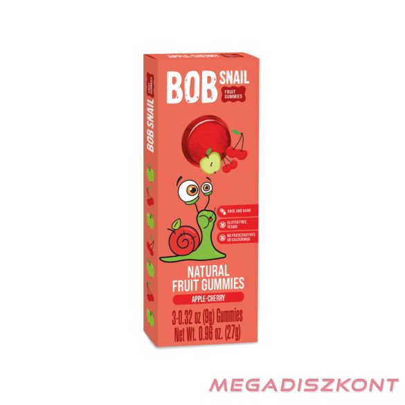 Bob Snail Gyümölcszselé 27g - alma-meggy (24 db/#)