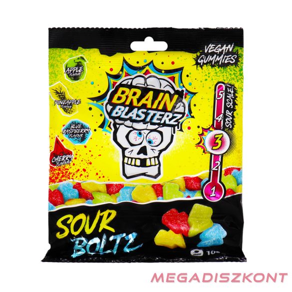 BRAIN BLASTERZ gumicukor 100g - Sour Boltz (16 db/#)