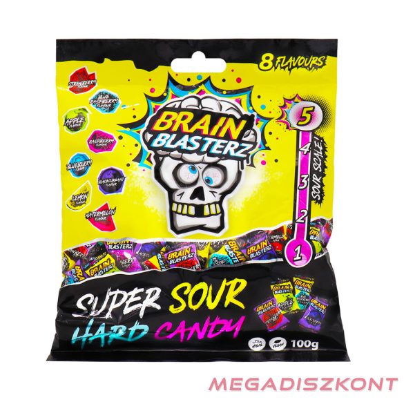 BRAIN BLASTERZ keménycukorka 100g - Super Sour (12 db/#)