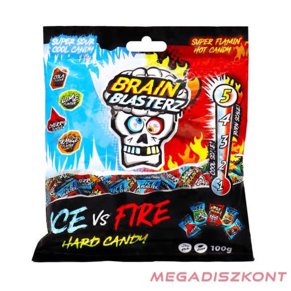 BRAIN BLASTERZ keménycukorka 100g - Ice VS Fire (12 db/#)