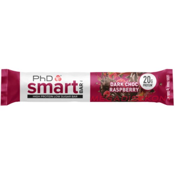 PHD Smart Bar 64g Dark Choc Raspberry (Étcsokoládé-Málna) (12 db/#)