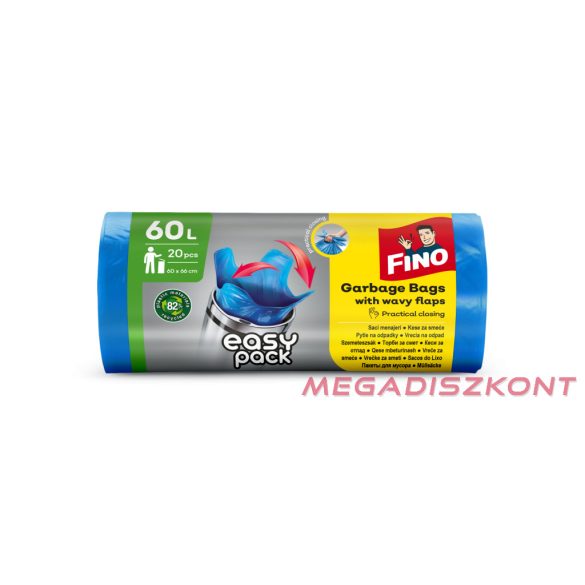 FINO Easy Pack szemeteszsák 60L, 20 zsák, 60x66cm (20 db/#)