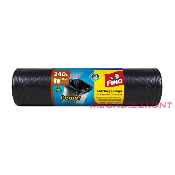 FINO Power szemeteszsák 240L, 8 zsák, 118x145cm (12 db/#)