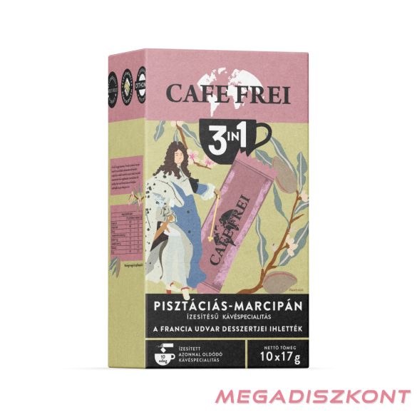 Cafe Frei 3in1 instant kávé 10x17g - Versailles-i Pisztáciás-marcipán kávéspecia
