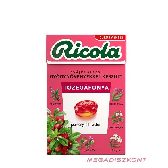 Ricola 40g - Tőzegáfonya (10 db/#)