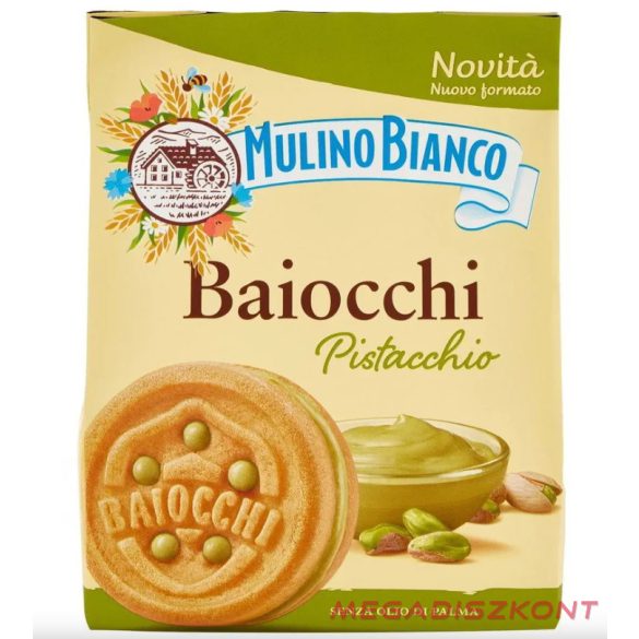 Mulino Bianco Baiocchi Pisztáciakrémmel töltött keksz 240g (10 db/#)