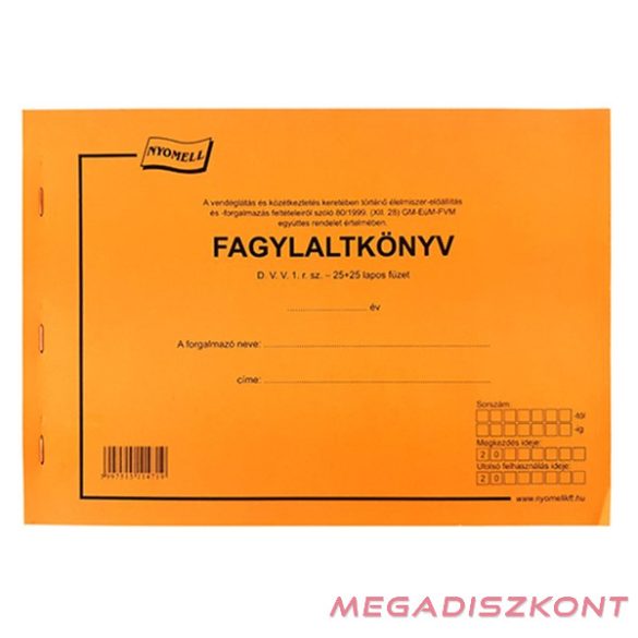 Nyomtatvány fagylaltkönyv