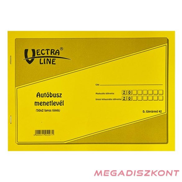 Nyomtatvány autóbusz menetlevél VECTRA-LINE A/4 50x2