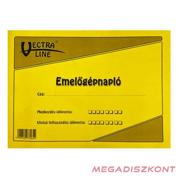 Nyomtatvány emelőgépnapló VECTRA-LINE A/5 fekvő